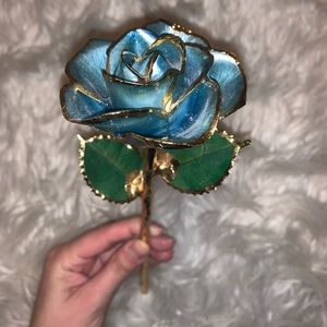 24k gold dipped rose- baby blue